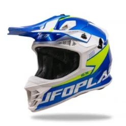 Casca moto offroad Ufo Plast Intrepid albastru - alb - galben