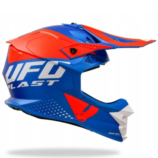 Casca moto offroad Ufo Plast Intrepid albastru - portocaliu