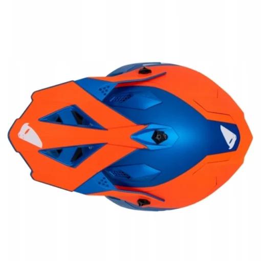 Casca moto offroad Ufo Plast Intrepid albastru - portocaliu - mtmoto