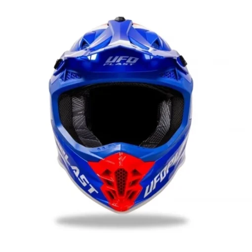 Casca moto offroad Ufo Plast Intrepid albastru - rosu - alb - mtmoto