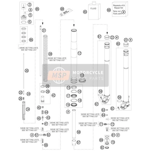 Kit reparatie furca fata 48mm KTM/Husqvarna 2009-2011 - mtmoto