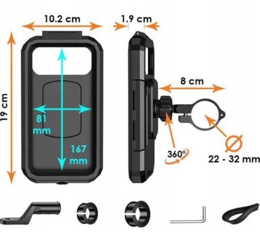 Suport telefon tip husa cu prindere ghidon - 4RIDE - mtmoto