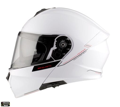 Casca modulabila MT Genesis SV A0 alb lucios Pinlock ready – tip viziera: MT-V-25 - mtmoto