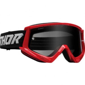 Ochelari Thor Combat Sand Racer, rosu/negru, sticla fumurie