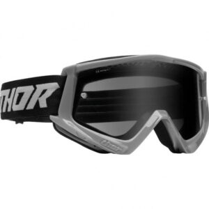 Ochelari Thor Combat Sand Racer, gri/negru, sticla fumurie