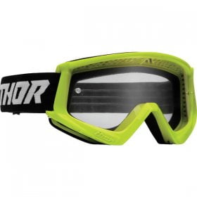 Ochelari copii motocross/enduro Thor Combat Racer, galben-fluo/negru, sticla clara