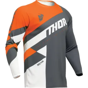 Bluza moto Off Road Thor Sector Checker Jersey gri -portocaliu