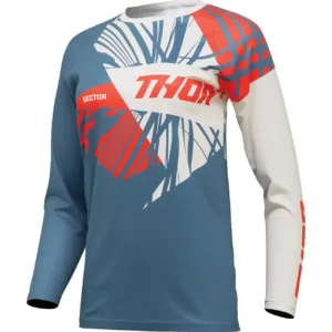 Bluza moto Off Road Thor Sector Split Jersey, femei, albastru -alb