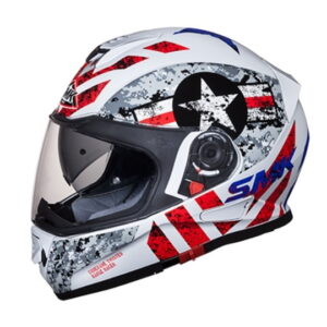 Casca integrala SMK TWISTER CAPTAIN Alb Rosu Gri - Motortools Baia Mare