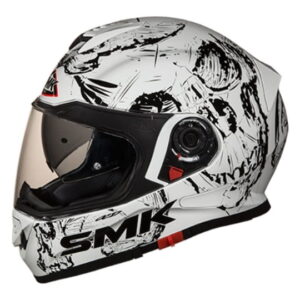 Casca integrala SMK TWISTER SKULL Alb Negru - Motortools Baia Mare
