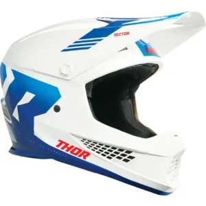 Casca moto offroad Thor Sector 2 Carve albastru – alb