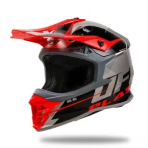 Casca moto offroad Ufo Plast Intrepid gri - rosu