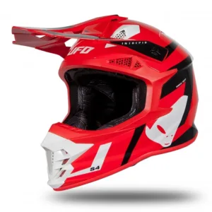 Casca motocross enduro Ufo Plast Intrepid, rosu - negru