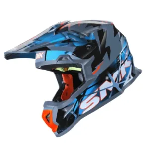 Casca off-road SMK ALLTERRA FULMINE albastru - gri