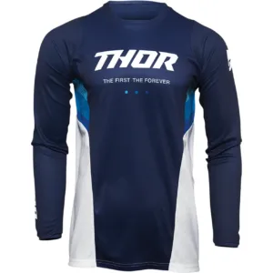 Tricou offroad Thor PLS REACT albastru - alb