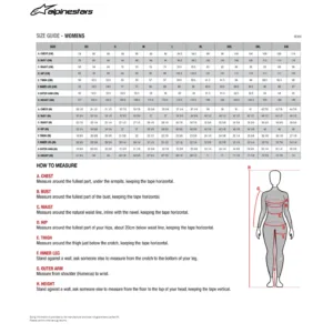 tabel femei alpinestars