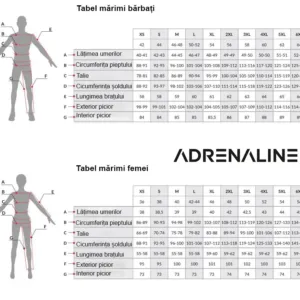 tabel marimi adrenaline geci pantaloni armuri